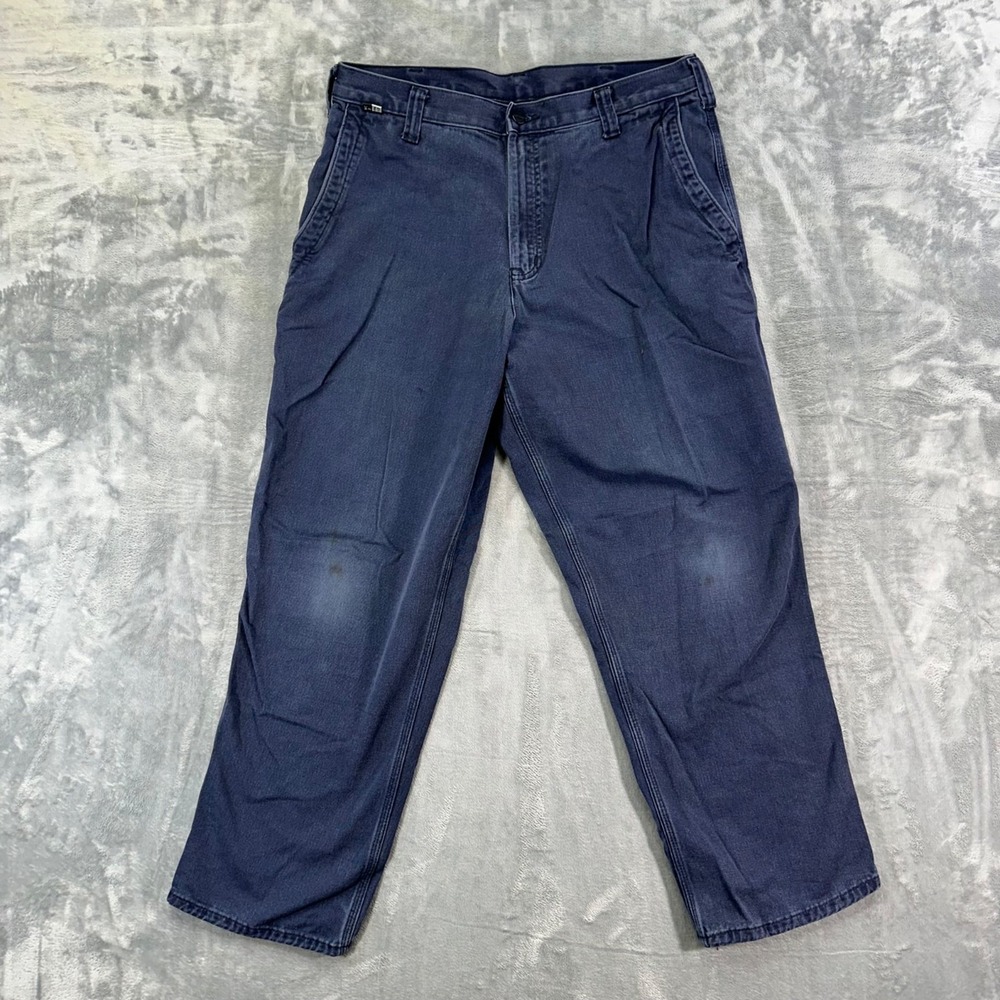 Carhartt FR Work Pants Men's 34x30 Blue Cotton